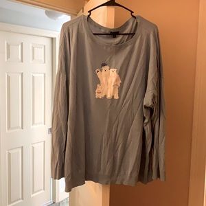 Talbots 3x Polar Bear cotton blend sweater in tranquil blue